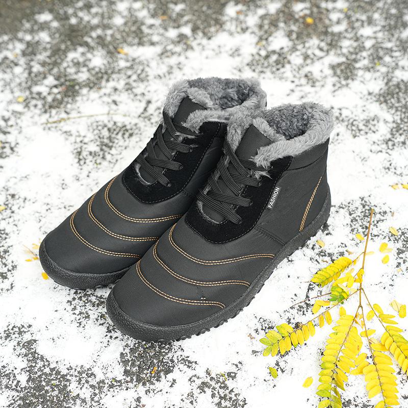 Autumn and Winter Men's Warm Cotton Boots Plus Cotton Goose Down Cotton Shoes Men's Snow Boots Thick Warm Shoes