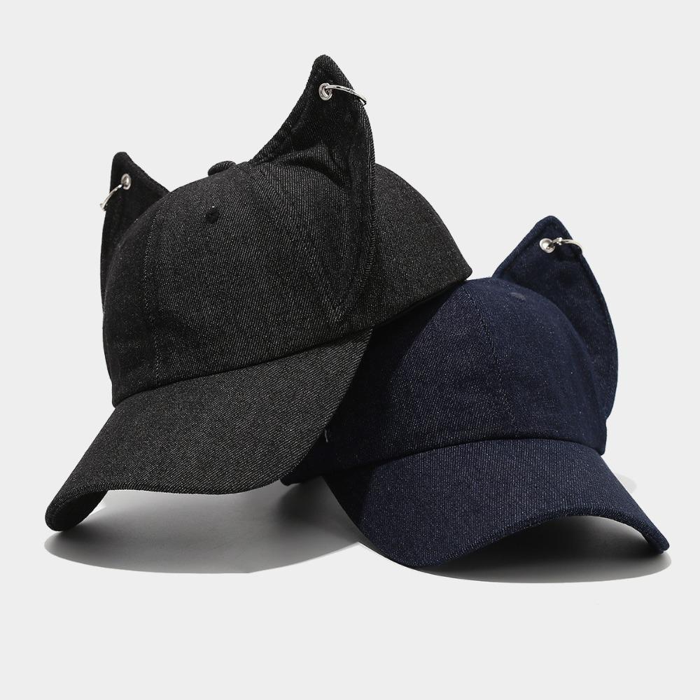 Y2k Cat Ears Baseball Cap Cute Sun Hat Korean Women Peaked Cap Girl