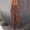 2024 Damen Leopard Print Ärmelloser Jumpsuit mit Taschen - Lockere Passform, Spaghetti-Träger, Lässiges Einteiliges