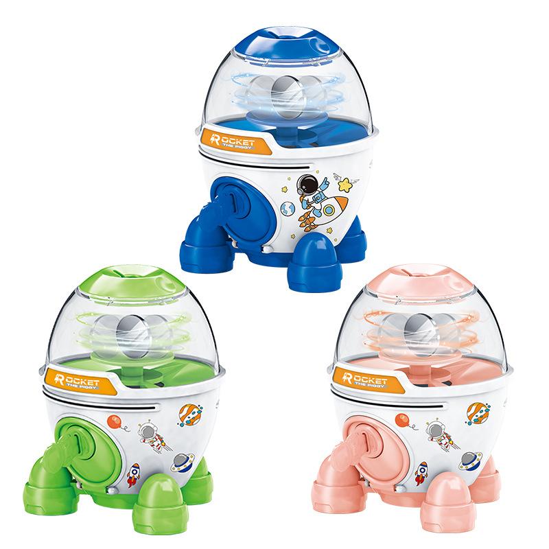 Kinder Sparschwein Spielzeug Puzzle DIY Münze rotierende Rakete Geld Einzahler Ornamente Baby Spielzeug Frühling Festival Geschenk