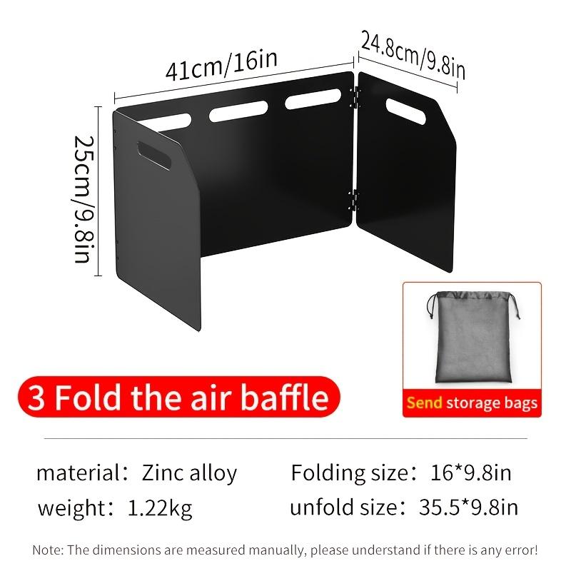 Portable Folding Camping Stove Windshield, 4-Sided Rectangle Metal Wind Protection,with Storage Bag, Outdoor Cookware Wind Guard