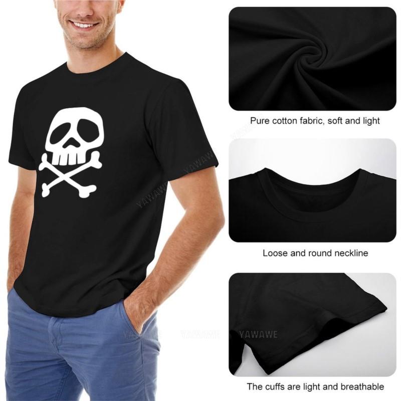 Man Tshirt Old School Punk Rock Skull T-Shirt T-shirt for a Boy Sweat Shirt Oversized T Shirts for Men Black Cotton T-shirt