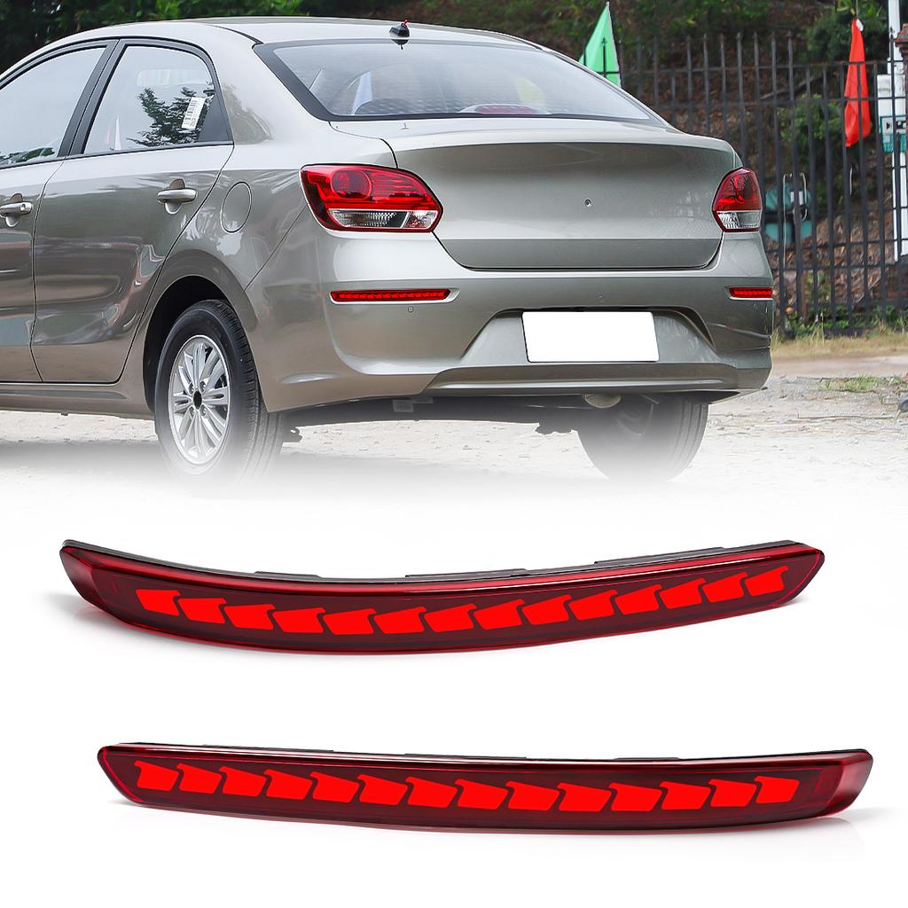 LED Rear Bumper Reflector Lights For Kia PEGAS Running Brake Dynamic Turn Signal Lamps 12V