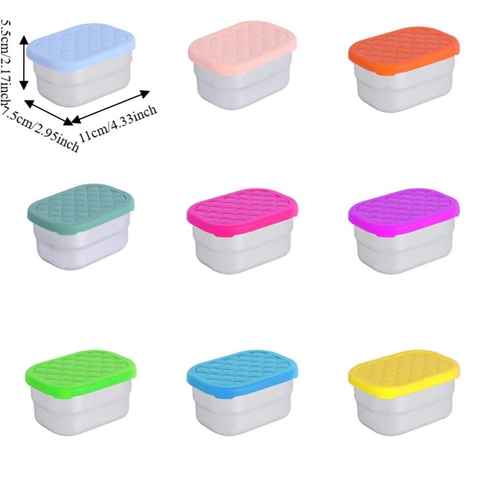 230ML 304 Stainless Steel Snack Container with Silicone Lid Fruit Storage Box  Kids