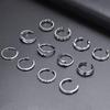 12PCS 18k Silver Plated Open Toe Rings Vintage Knuckle Finger Stacking Pack Summer Beach Foot Jewelry for Women Adjustable