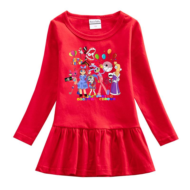 Korean Style Girls' Cartoon Long Sleeve Princess Dress - Mesh Skirt (Spring & Autumn 2026)