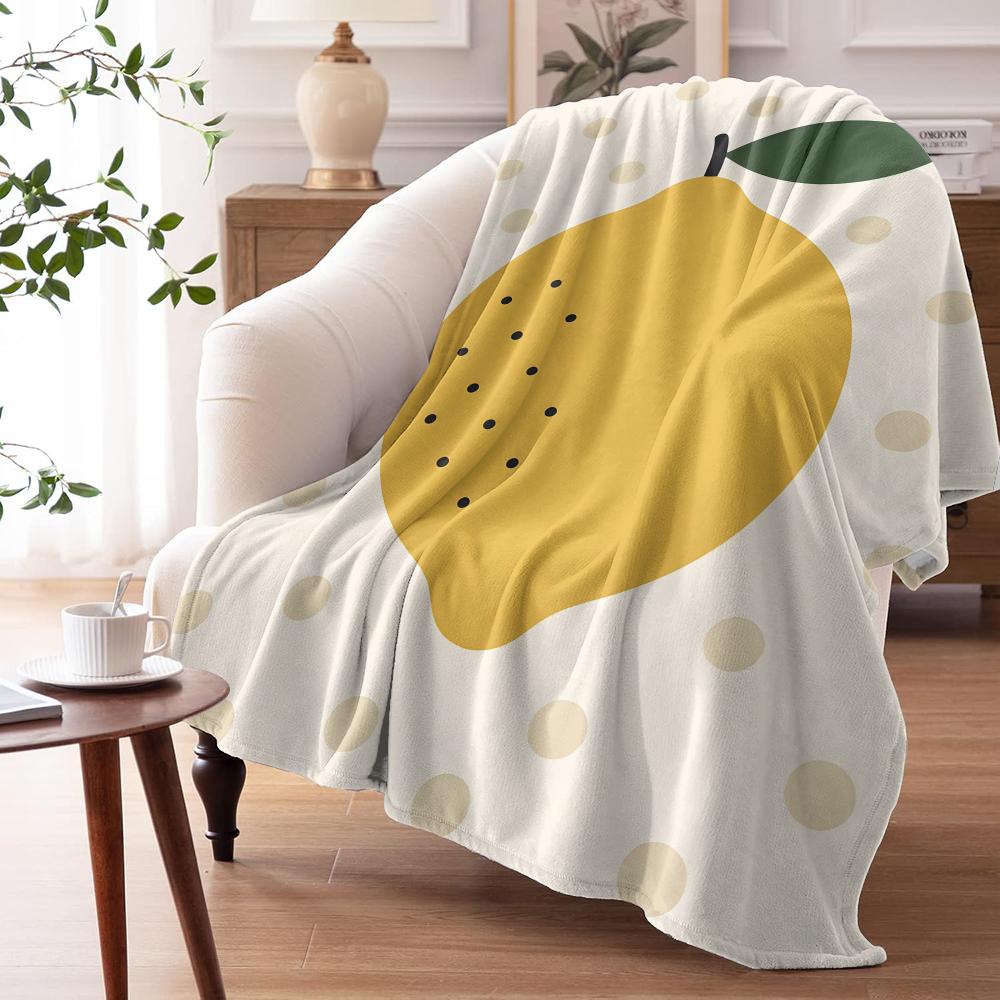 Yellow Lemon Throw Soft Flannel AC Blanket Lightweight Summer Nap Throw Cozy  Blanket for Sofa Bed Travel Home 100cmx150cm