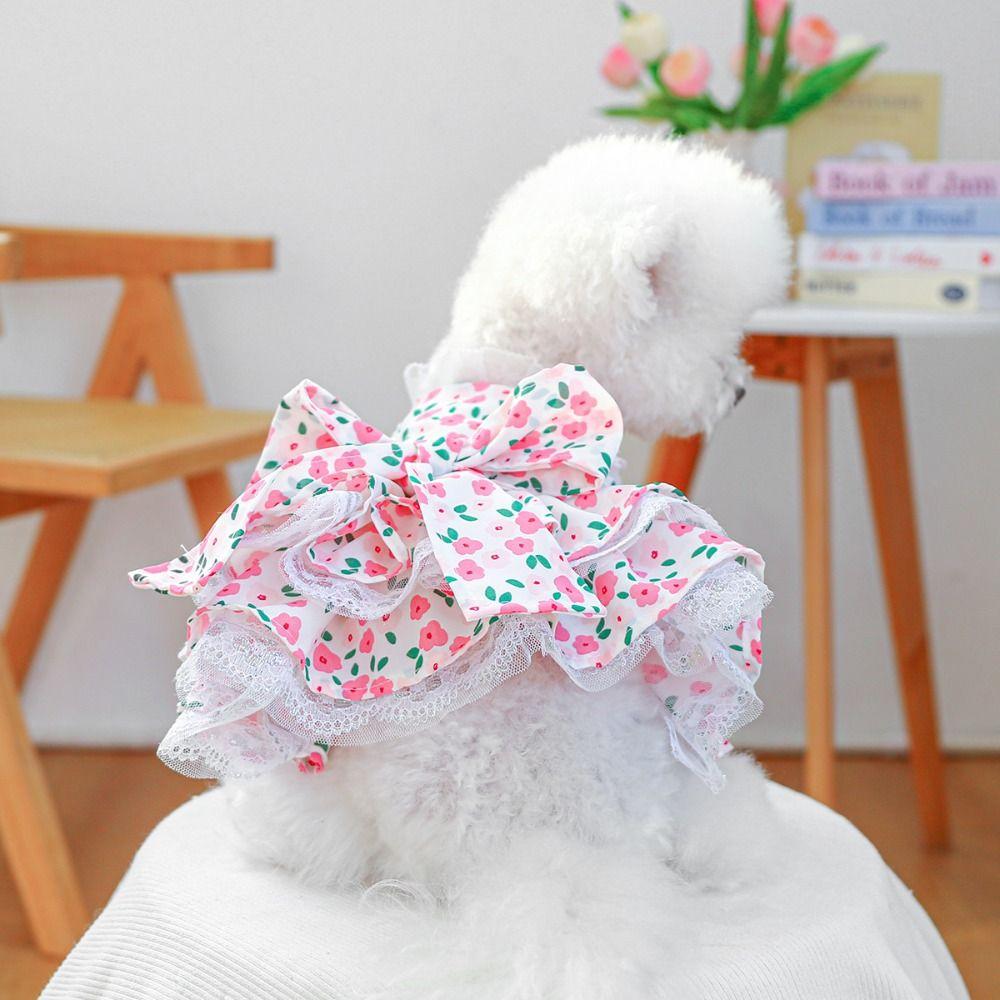 Lovely Puppy Princess Skirt Floral Dress Pet Dresses Pet Clothes Dog Dress  Spring/Summer
