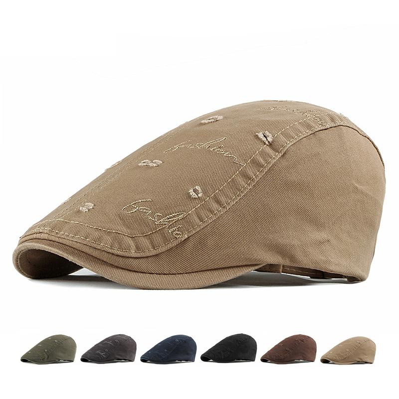 Newsboy Caps for Men Embroidery Beret Outdoor Casual Ivy Hat Women's Sunscreen Sun Hat Forward Hat Gatsby Painters Hats