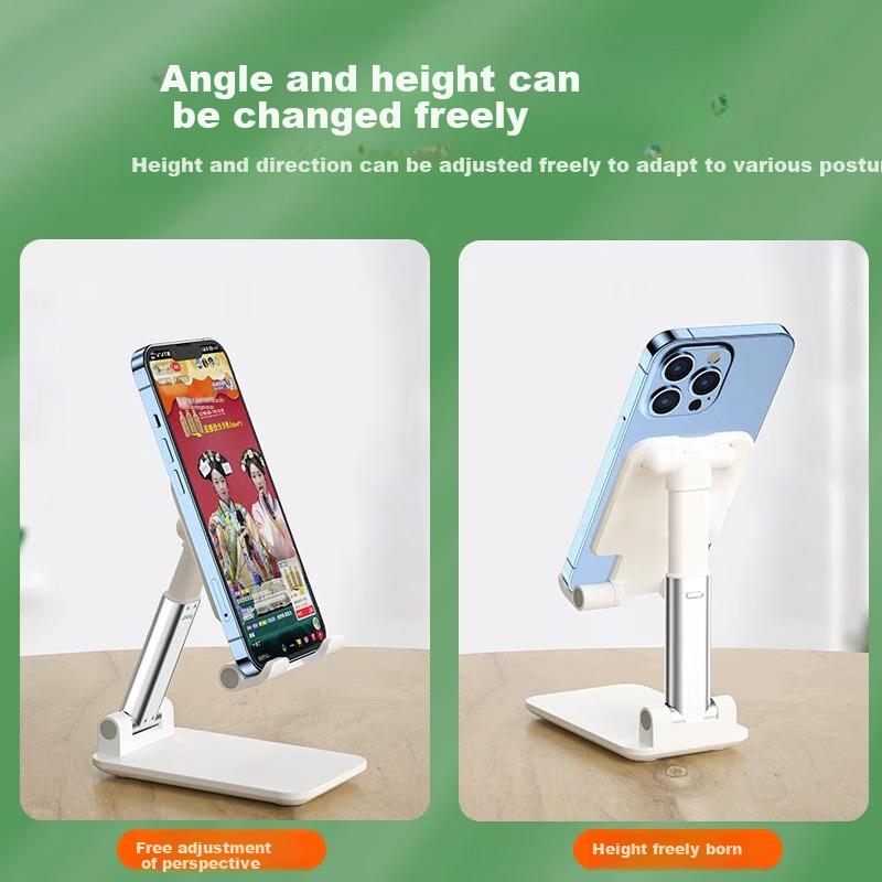 Phone Stand, Foldable Adjustable Height Stand for iPad and Tablets, Desktop Tablet Stand, Live Streaming Lazy Stand, TV Stand, Gaming Stand