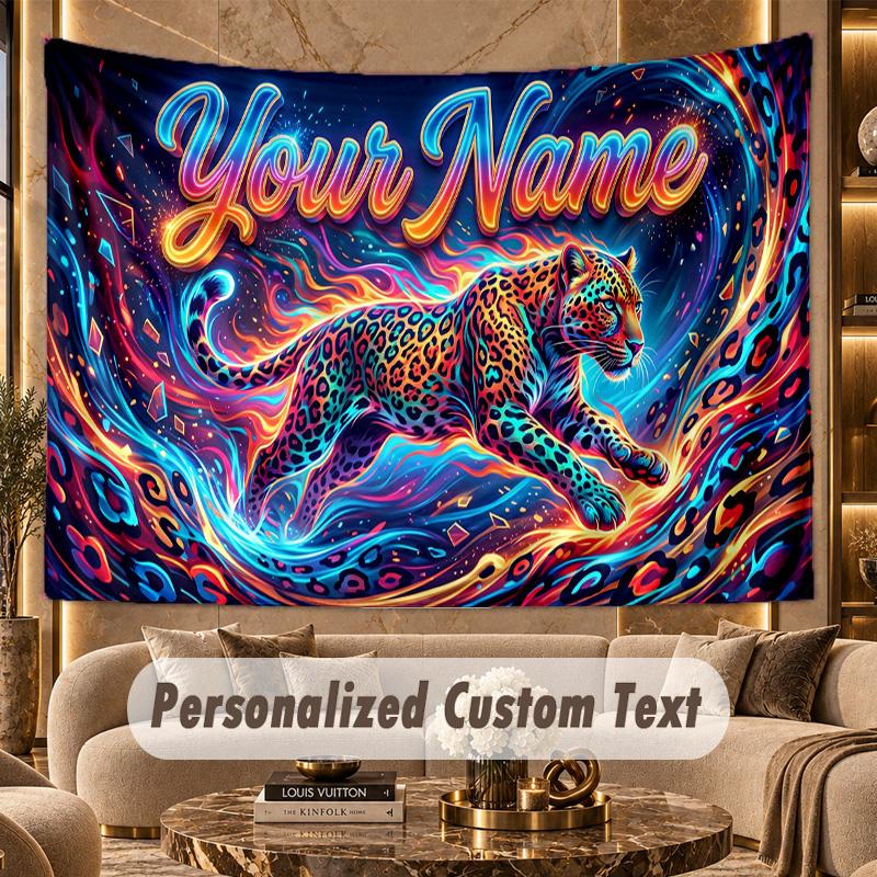 Decorative Artwork (31) Theme Personalized Tapestry Custom Name Text Wall Hanging Tapestry Home Background Decoration