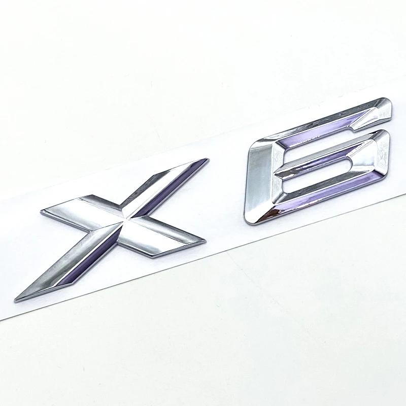3D ABS Black Chrome Car Letters Rear Trunk Badge X6 Logo For BMW X6 Sticker Emblem X6 Lettering Accessories al2