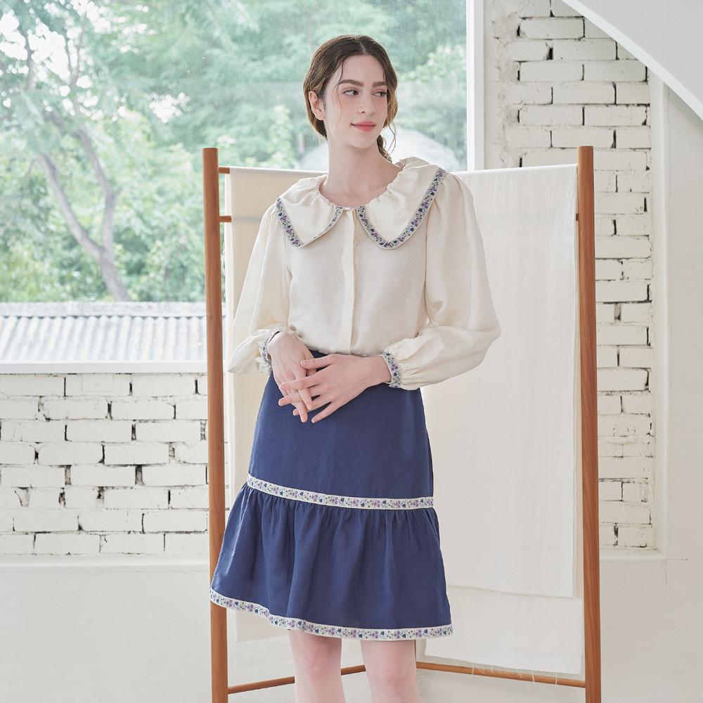 Jeiol Elena Linen Blend Mini Skirt