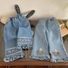 Korean Embroidered Jeans Girls Spring Autumn Fashion Style Trumpet Pants Children Clothing Stylish Kids Denim Trousers