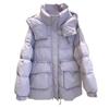 FASHION 2024 New Down  Women's Medium and Long Korean Edition Big Pocket Hooded Drawstring Waist Thick Women's  Winter Clothes