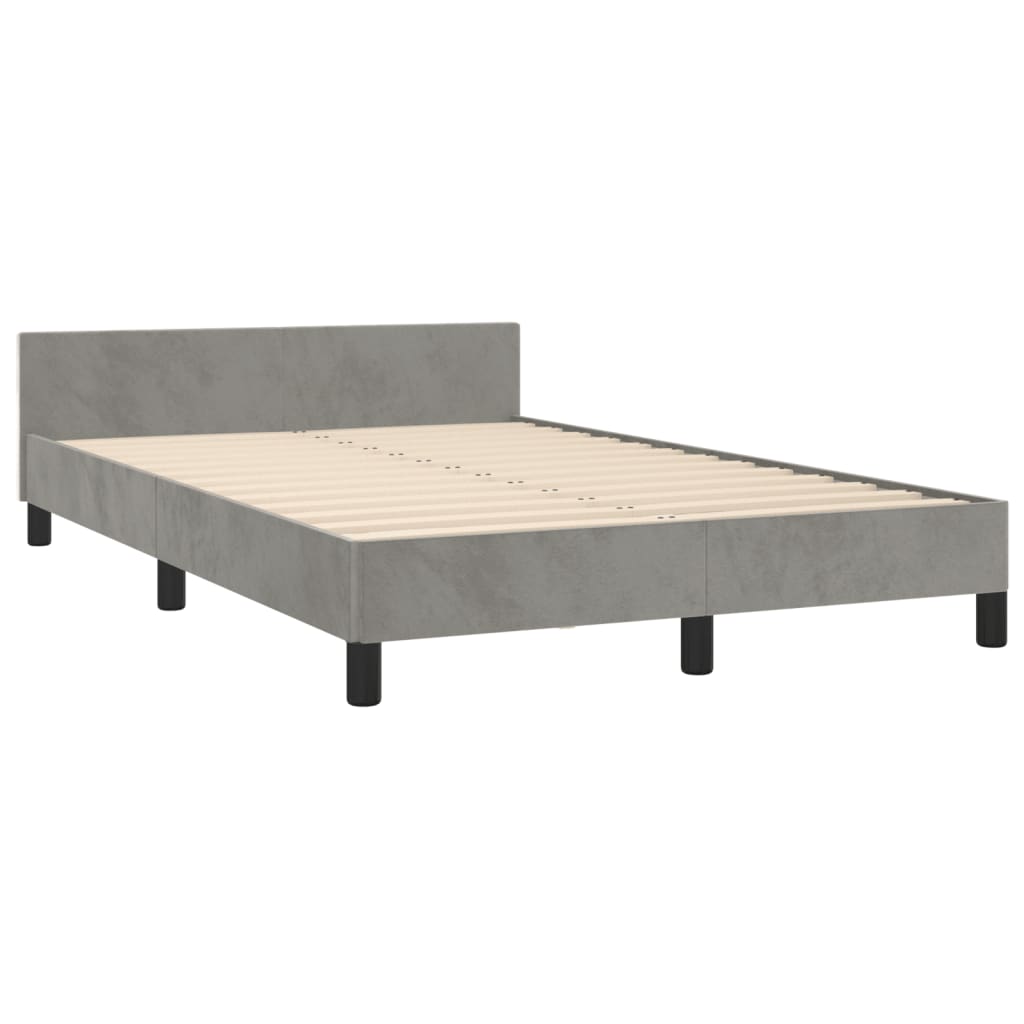 Bed Frame without Mattress Light Grey 120 x 190 cm Velvet