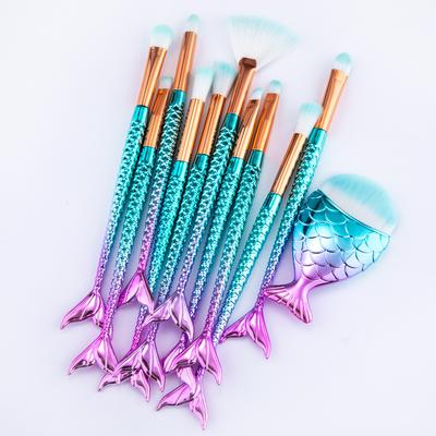 11 Mermaid Makeup Brush Set Gradual Change Fishtail Makeup, Makeup Tool Set