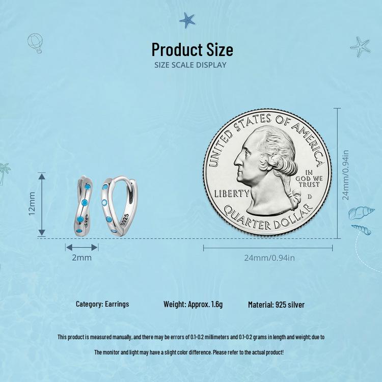 Avle S925 Sterlingsilber Türkis Wellenohrringe - Europäischer & Amerikanischer Stil