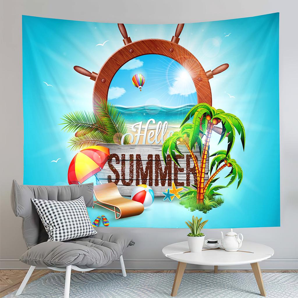 Summer Theme Tapestry Swimming Ring Tapestry Surfboard Ice Cream Tapestry Home Living Room Dorm Bedroom Decoration Tapestries