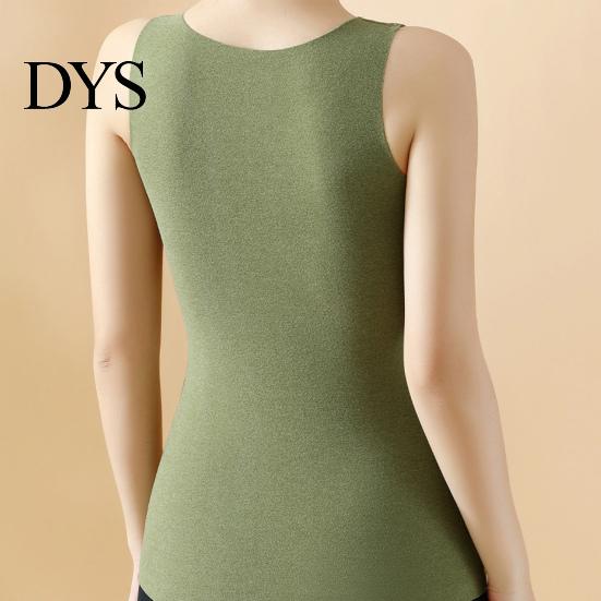 Tank Top Winter Women Thermal Vest with Chest Pads Seamless Velvet Fast Temperature Lock Sleeveless Shaping Heating V Neck Slim Fit Elastic Inner Wear