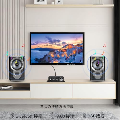 Power Amplifier, Bluetooth Amplifier, Stereo Audio Amplifier, Karaoke Amplifier, High Output, 100W USB Playback, Hi-Fi, High and Low Bass, Multi-Funct