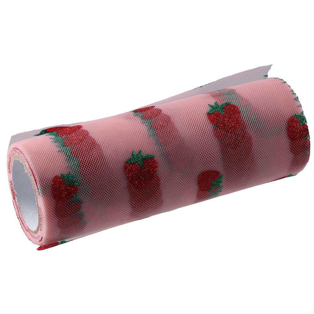 

Розовый тюль в рулонах 6 дюймов x 10 ярдов, свадебное блестящее клубничное украшение для дня рождения