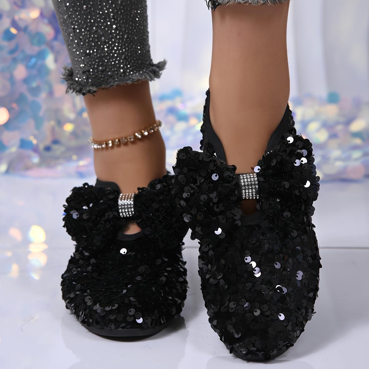 

[Радужные слипоны] Красочные радужные слипоны для женщин с пайетками | Круглый носок, Текстильный верх, Резиновая подошва, Модная обувь на все сезоны Size 43 чёрный