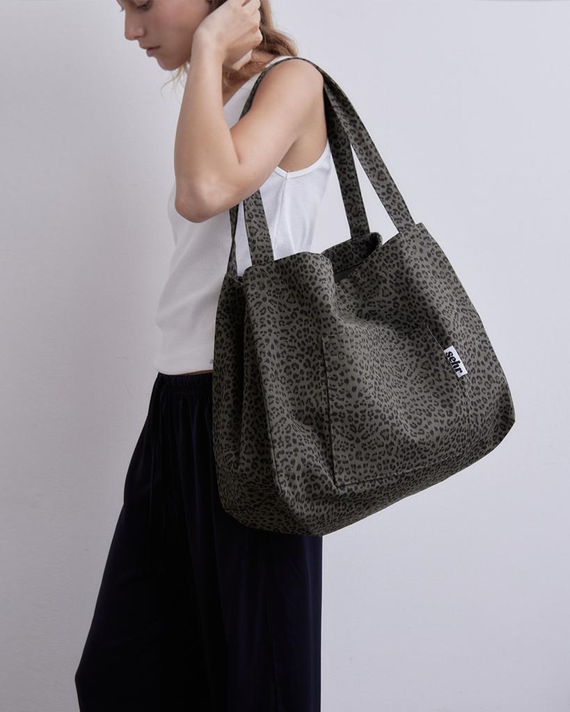 Sehr Leopard Twill Cotton Big Bag V2 (Khaki)