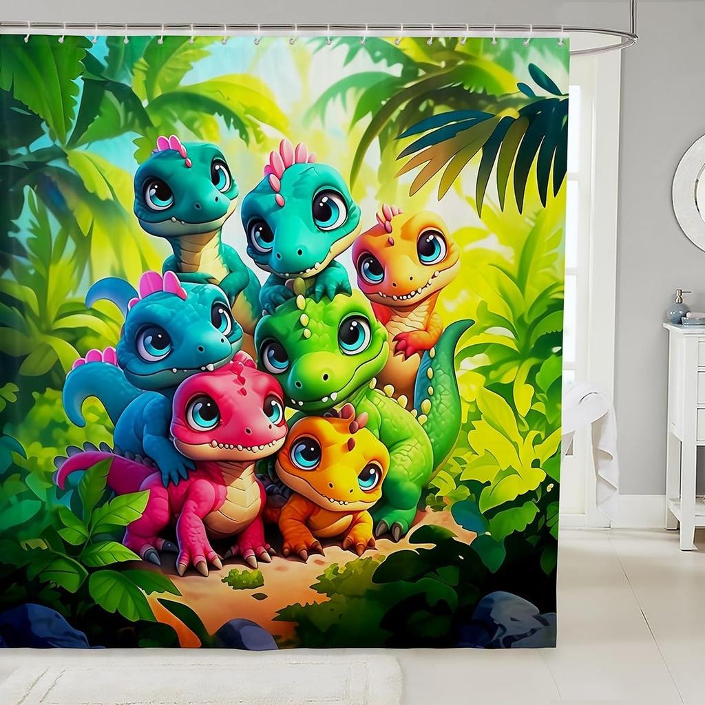 Cartoon Guinea Pig Bath Curtain Cute Pet Animal Shower Curtain For Girls Kids Boys,Pink Cherry Blossom Flowers Bathroom Curtain