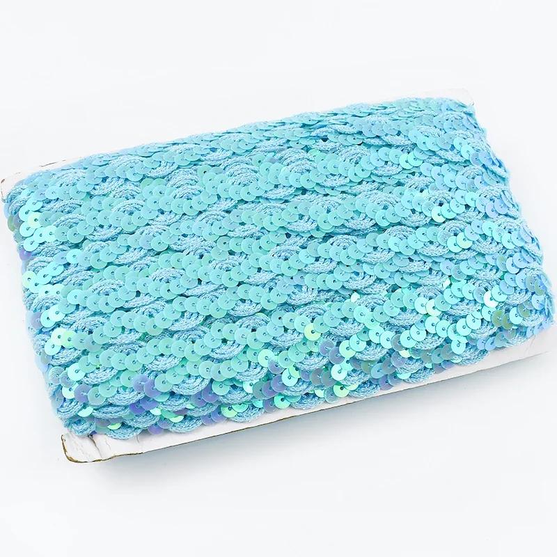 2/5/10M Meetee 15mm Paljettspets Flätat Band Band Kant Sy Kläder Scenklänning Bröllopstejp Dekor Spetsar Tyg Tillbehör