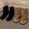 2025 Summer French Herringbone Toe Sandals Women's New Temperament Flat-bottomed Cool Boots Loose Sleeve Warehouse Tube Short Boots