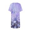 Womens Summer Dresses Short Sleeve Linen Casual T-Shirt Dresses Swing Beach Midi Dress Sundresses With Pockets