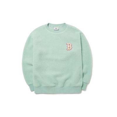 MLB Boston Red Sox, Sherpa Sports Fleece Lined Crew Neck Sweatshirt Unisex Mint Green 3AMTF5316-43MTL