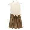 SNIDEL Rib Knit Switching All In One White X Beige Short Length Women Used