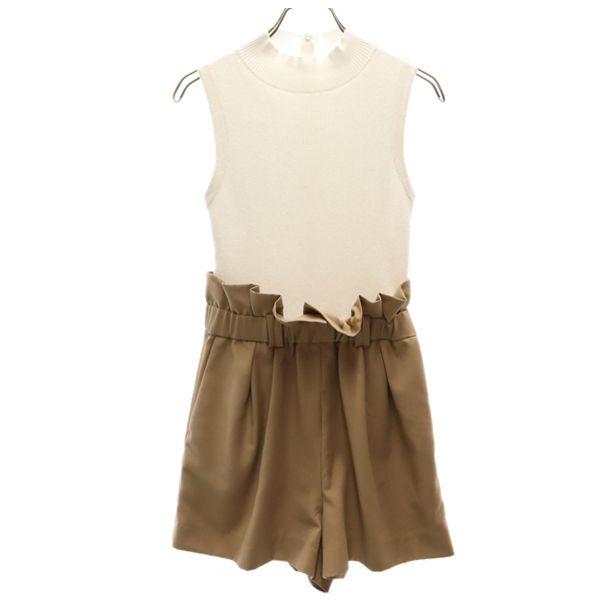 

SNIDEL Комбинезон с переключением рубчатой вязки Белый x бежевый Короткая длина Женский Б/у