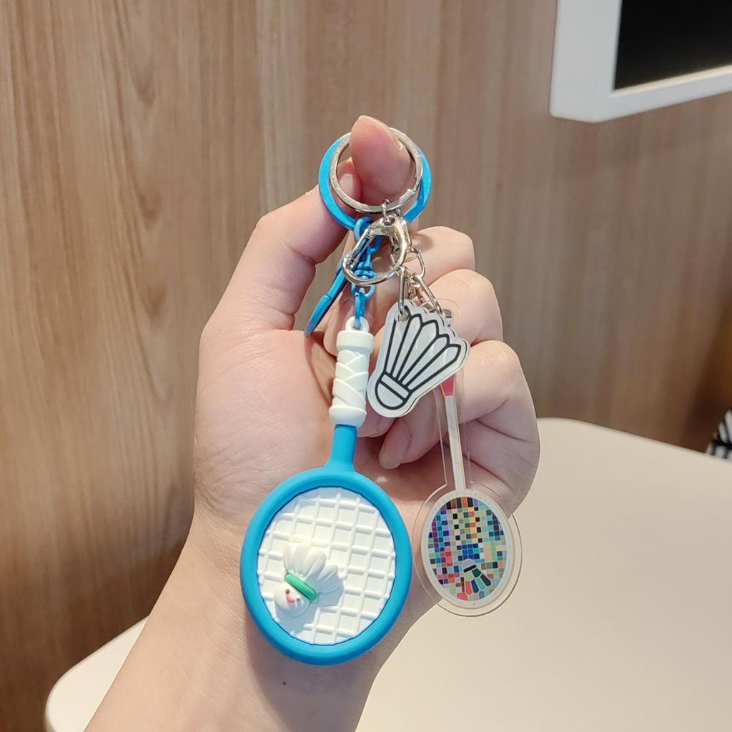 Creative Badminton Keychain Pendant - Sports Education Gift for Backpacks
