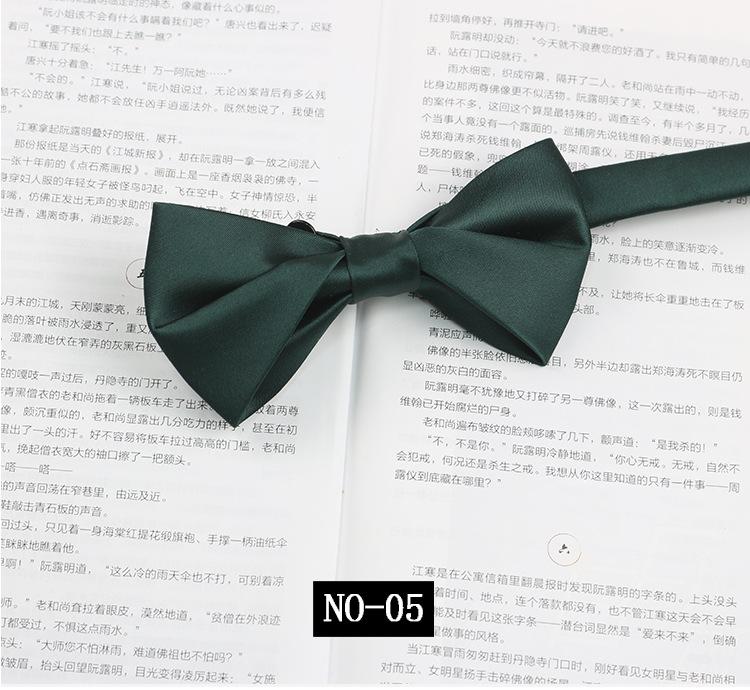 Solid Color Bow Tie Men'S Wedding Groom Banquet Gentleman Photography Shirt Black Burgundy Simple Trendy Bow