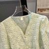 V-neck Top Short-sleeved Shirt for Women Summer New French Sweet Short Floral Top