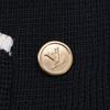LOUIS VUITTON Black Gold Button Double Breasted Knit Jacket tops S blackUsed