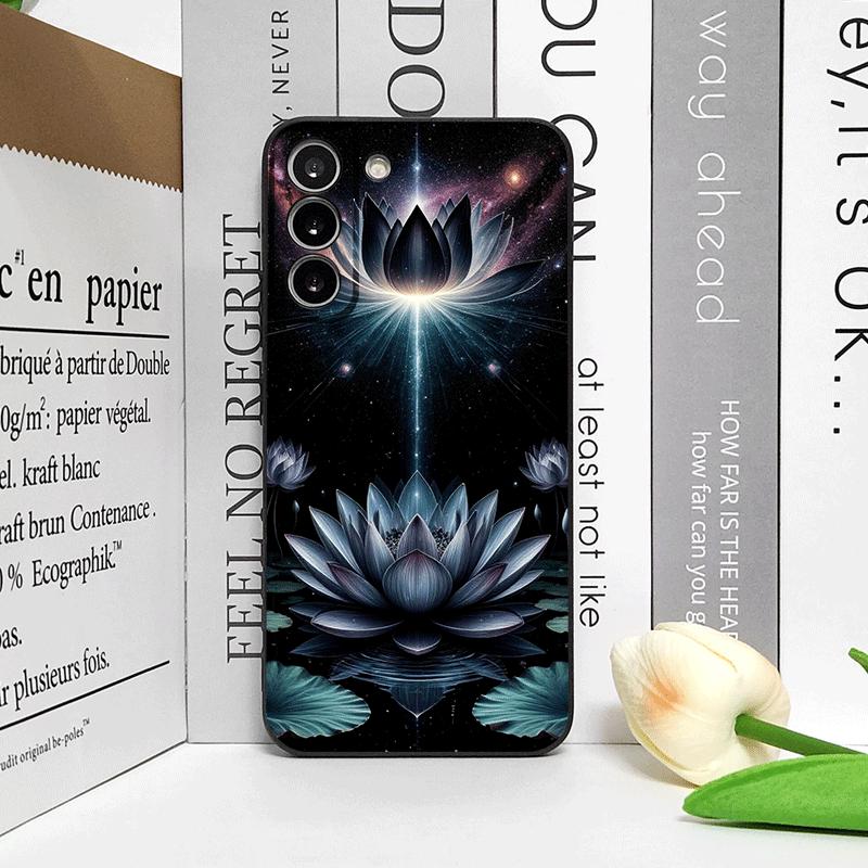 Luxury Floral Art Lotus Flower Pattern Phone Case for Samsung Galaxy S25 S24+ S23 Ultra S22 Plus S20 S21 FE M53 M34 Soft Covers