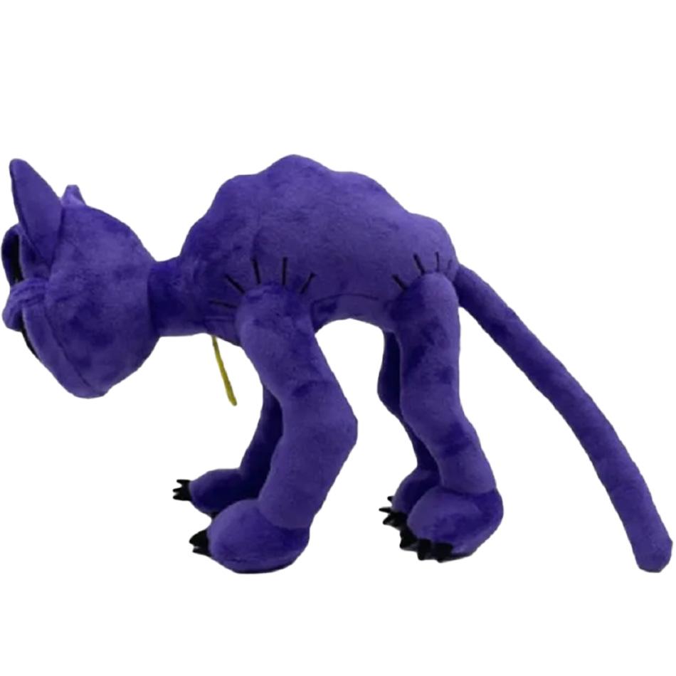 Peluche Gatto Viola Sorridente da 30 cm Morbido Peluche Bambola Gatto Carino Decorazione Regalo di Compleanno Per Bambini