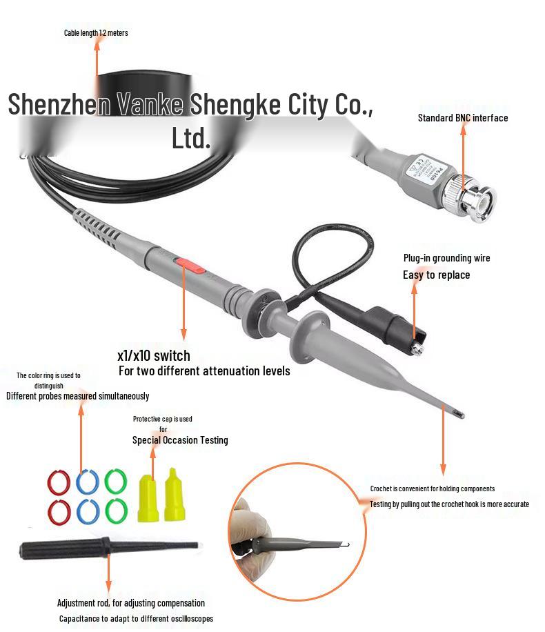 BNC P6100 100MHz Oscilloscope Probe with Tip