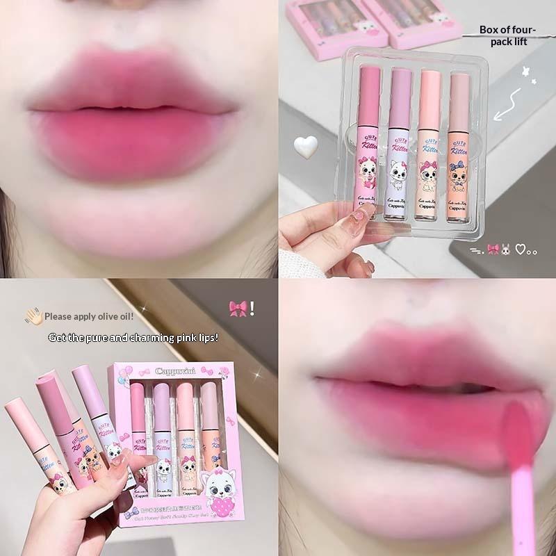 

Cappuvini 4 Pcs Lip Gloss Gift Set Velvet-Touch Hydrating Lip Lacquer Glass Shine & Juicy Universally Flattering & Moisturizing