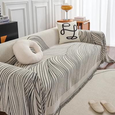 Chenille Montage Sofa Towel Claw Dustproof Comfort Sofa Cover Modern Minimalist Lines Multipurpose Picnic Cloth Large Blanket