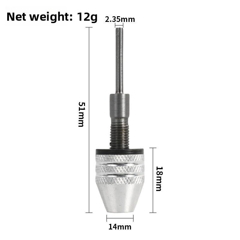 Mini Keyless Drill Chuck 0.3-8mm Self-Tighten Electric Drill Bits Collet Fixture Tools 1/4" Hex Shank Quick Change Converter