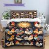Vintage Chicken Art Pattern Bedding Quilt Set Quilt Cover Pillowcase Home Decoration Gift (1 * duvet cover + 2 * pillowcase, without core)