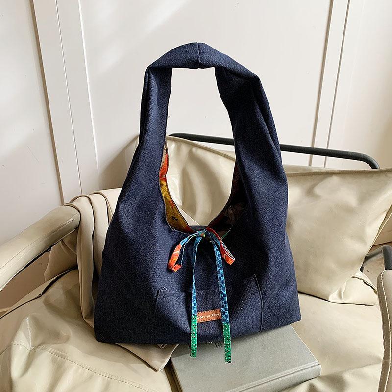 Spring and Summer New Retro Double-sided Vest Bag Saimi Style Shoulder Bag Large Capacity Shopping Bag Holder