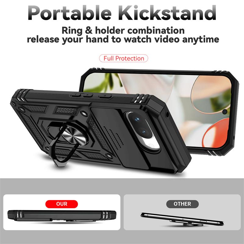 Full Cover For Google Pixel 9A Case For Google Pixel 9A Push Window Magnetic Phone Holder Case For Google Pixel 9A Case 6.3 Inch