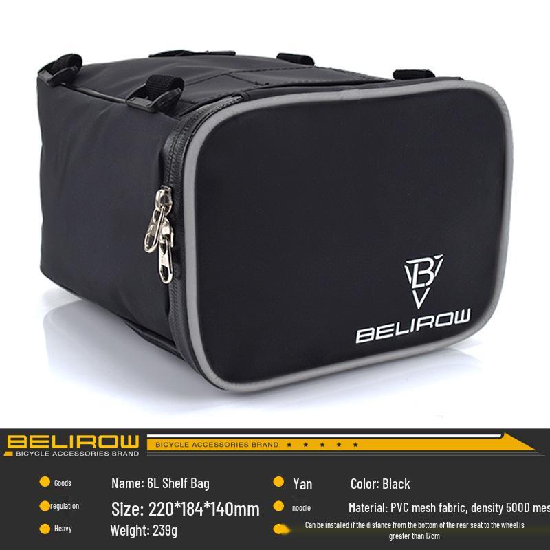 Electric Vehicle Waterproof Rear Seat Storage Bag - Charger Cycling Gear Hanging Bag 6L чёрный