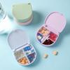 Portable Mini 4-Panel Small Medicine Box For Travel Suitable For Pills Supplements Portable Storage Box 4-Panel Multi-Color Fashionable Medicine Box